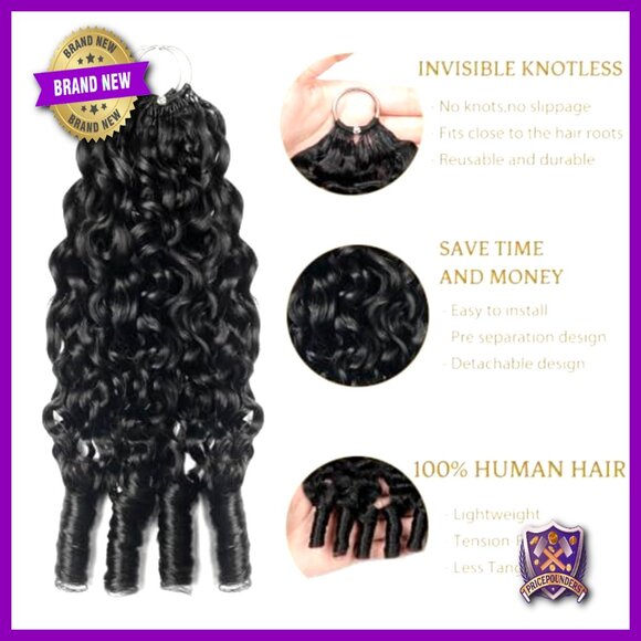 18 Inch Burmese Curly Human Hair Crochet Extensions Kit Pre-Separated main image 4